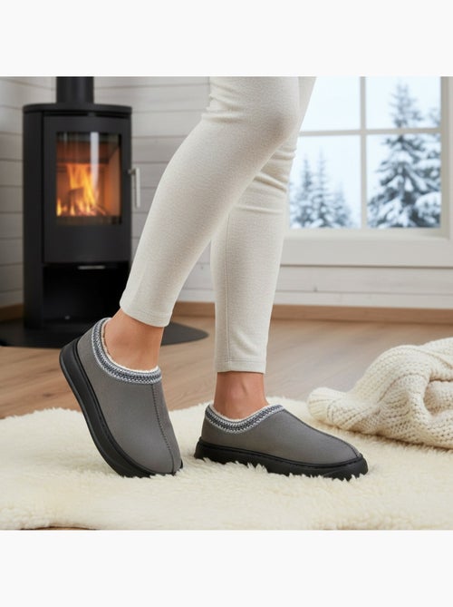 Ozabi chaussons femme style scandinave, talon fermé, intérieur fourré - Kiabi Ozabi chaussons femme style scandinave, talon fermé, intérieur fourré - Kiabi