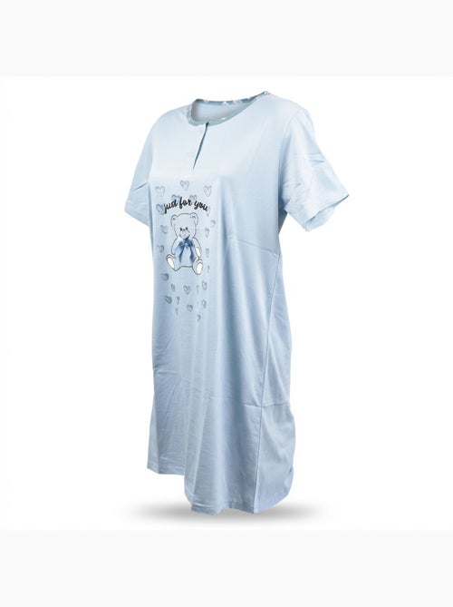 OZABI Chemise de Nuit Femme Microfibre Manches Courtes - Kiabi OZABI Chemise de Nuit Femme Microfibre Manches Courtes - Kiabi