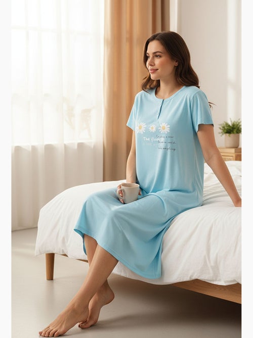 OZABI Chemise de Nuit Femme Microfibre Manches Courtes - Kiabi OZABI Chemise de Nuit Femme Microfibre Manches Courtes - Kiabi