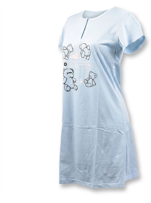 OZABI Chemise de Nuit Femme Microfibre Manches Courtes - Kiabi OZABI Chemise de Nuit Femme Microfibre Manches Courtes - Kiabi