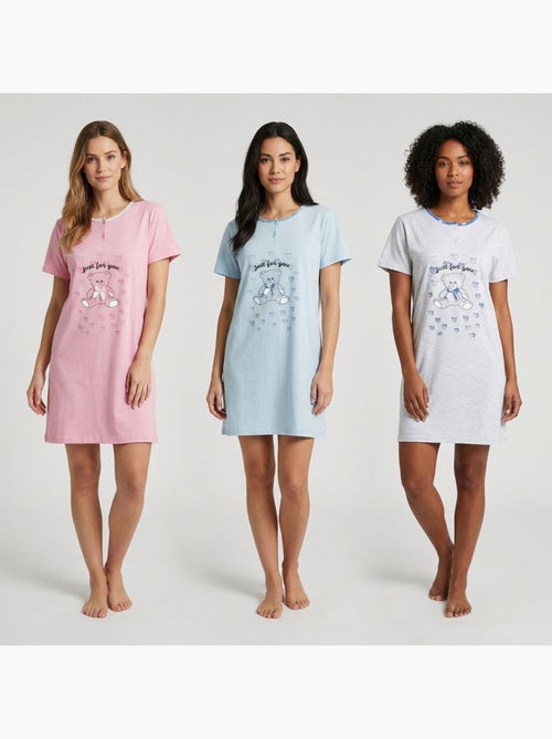 OZABI Chemise de Nuit Femme Microfibre Manches Courtes - Kiabi OZABI Chemise de Nuit Femme Microfibre Manches Courtes - Kiabi