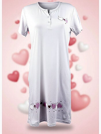 Ozabi chemise de nuit femme microfibre manches courtes