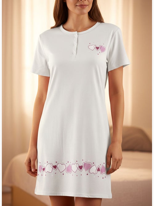 Ozabi chemise de nuit femme microfibre manches courtes - Kiabi Ozabi chemise de nuit femme microfibre manches courtes - Kiabi