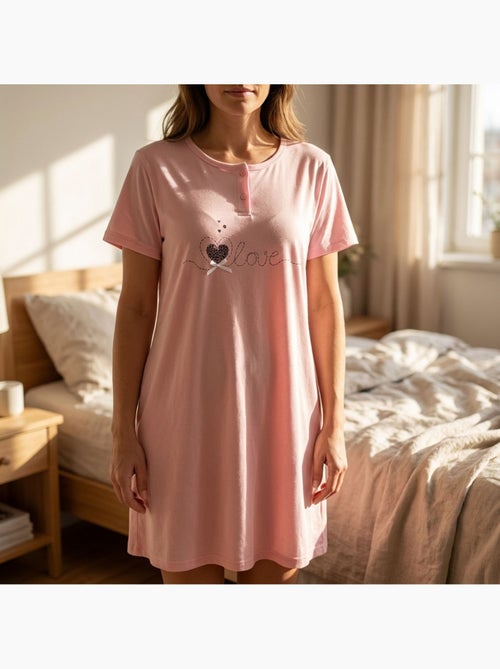 OZABI Chemise de Nuit Femme Microfibre Manches Courtes - Kiabi OZABI Chemise de Nuit Femme Microfibre Manches Courtes - Kiabi