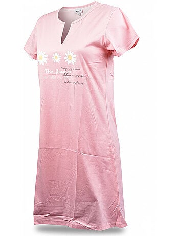 OZABI Chemise de Nuit Femme Microfibre Manches Courtes