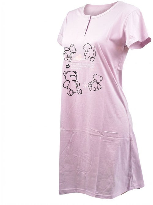 OZABI Chemise de Nuit Femme Microfibre Manches Courtes - Kiabi OZABI Chemise de Nuit Femme Microfibre Manches Courtes - Kiabi