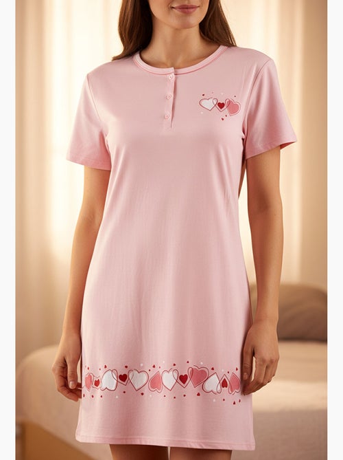 Ozabi chemise de nuit femme microfibre manches courtes - Kiabi