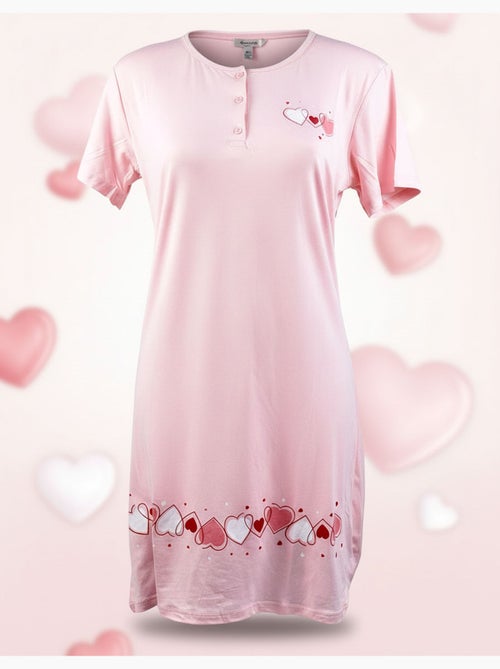 Ozabi chemise de nuit femme microfibre manches courtes - Kiabi