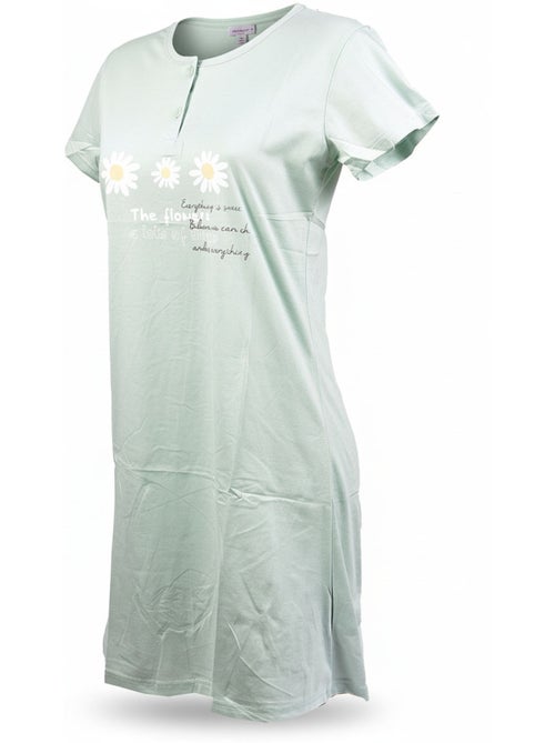 OZABI Chemise de Nuit Femme Microfibre Manches Courtes - Kiabi OZABI Chemise de Nuit Femme Microfibre Manches Courtes - Kiabi