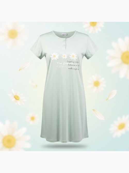 OZABI Chemise de Nuit Femme Microfibre Manches Courtes - Kiabi OZABI Chemise de Nuit Femme Microfibre Manches Courtes - Kiabi