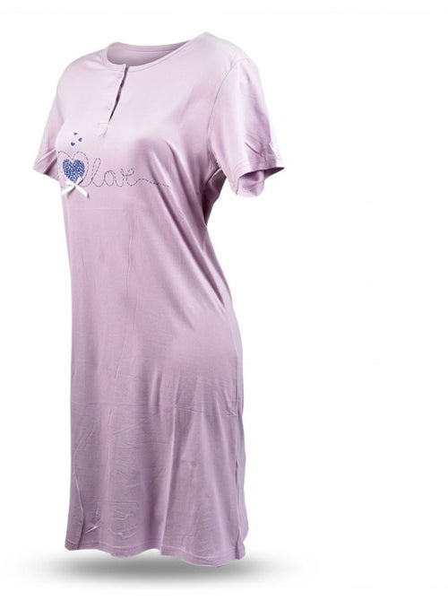 OZABI Chemise de Nuit Femme Microfibre Manches Courtes - Kiabi OZABI Chemise de Nuit Femme Microfibre Manches Courtes - Kiabi