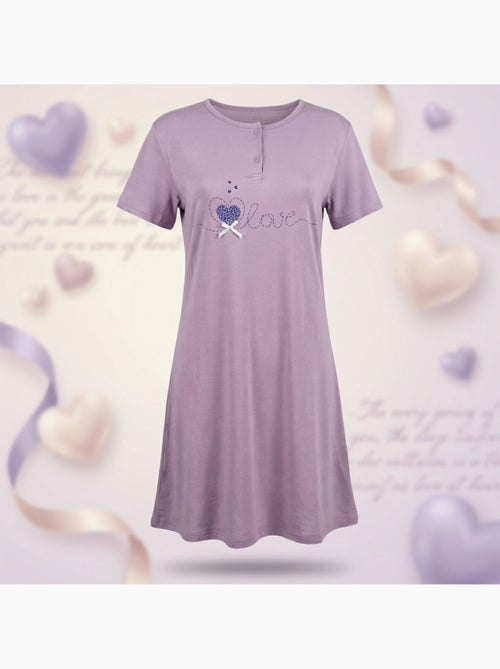 OZABI Chemise de Nuit Femme Microfibre Manches Courtes - Kiabi OZABI Chemise de Nuit Femme Microfibre Manches Courtes - Kiabi