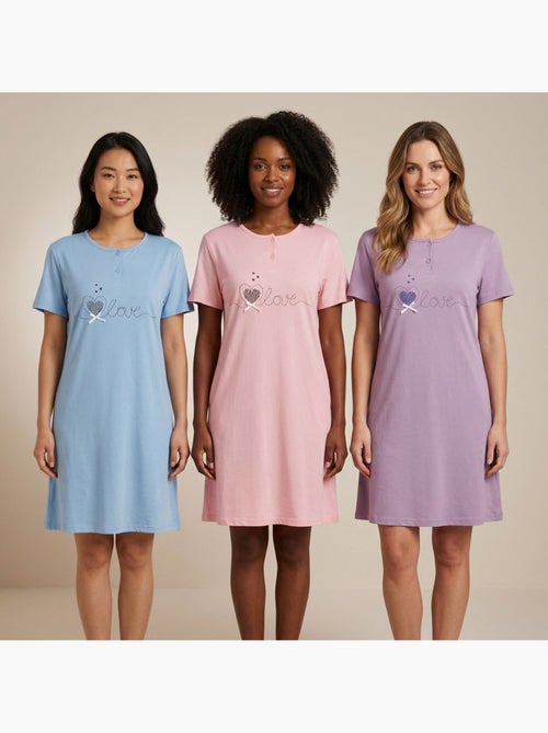 OZABI Chemise de Nuit Femme Microfibre Manches Courtes - Kiabi OZABI Chemise de Nuit Femme Microfibre Manches Courtes - Kiabi