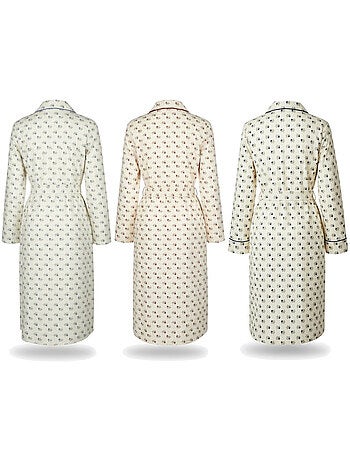 Ozabi chemise de nuit femme pack de 3, coton, col chemise boutonné