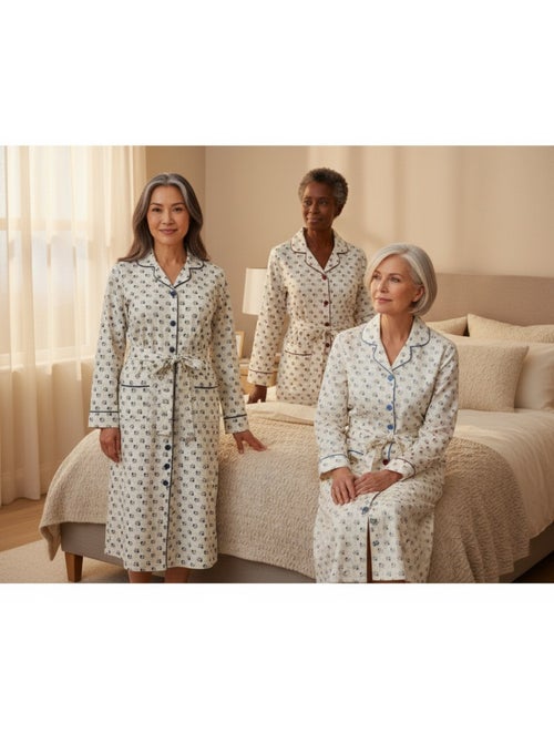 Ozabi chemise de nuit femme pack de 3, coton, col chemise boutonné - Kiabi Ozabi chemise de nuit femme pack de 3, coton, col chemise boutonné - Kiabi