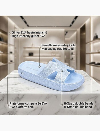 OZABI Claquette Glitter H-Strap EVA 6 Coloris