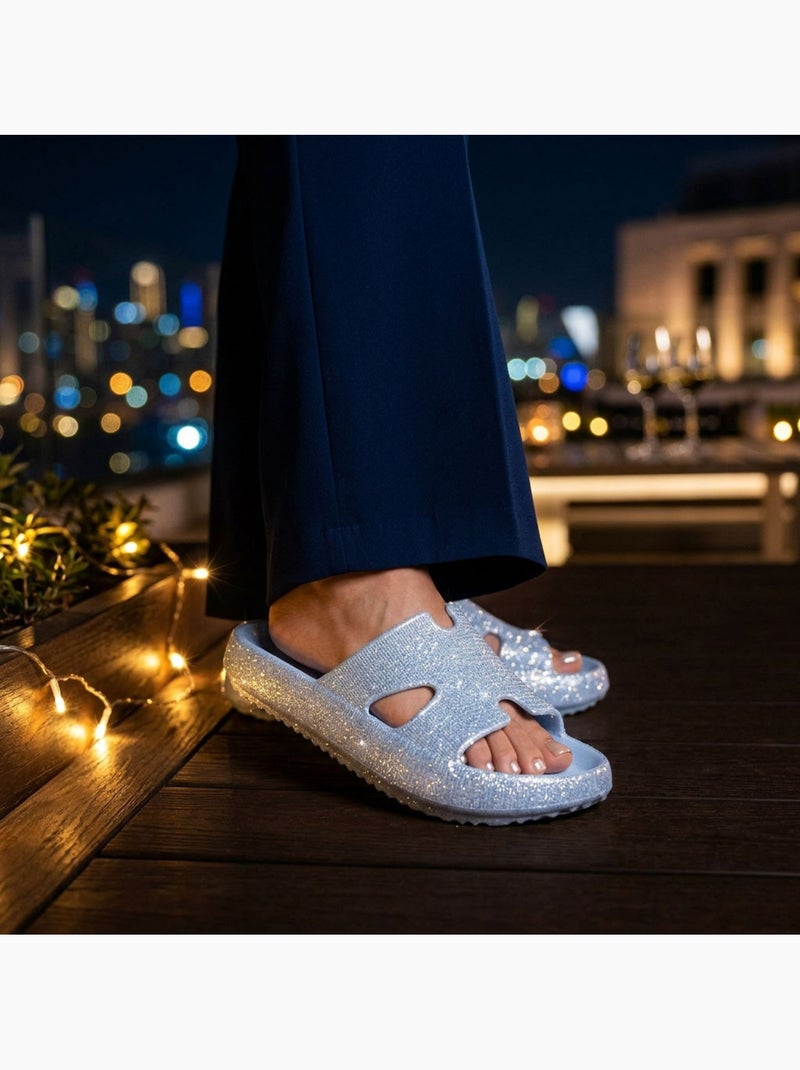 OZABI Claquette Glitter H-Strap EVA 6 Coloris Bleu - Kiabi