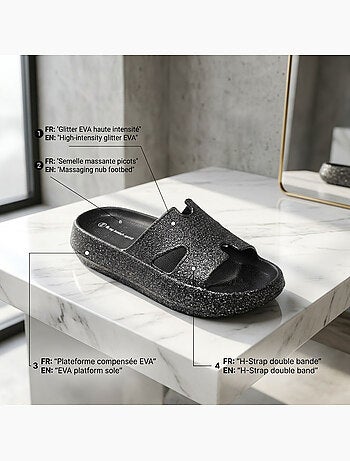 OZABI Claquette Glitter H-Strap EVA 6 Coloris