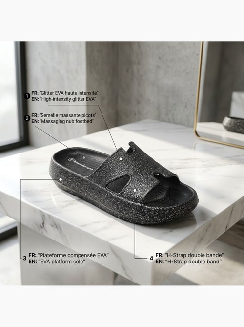 OZABI Claquette Glitter H-Strap EVA 6 Coloris - Kiabi