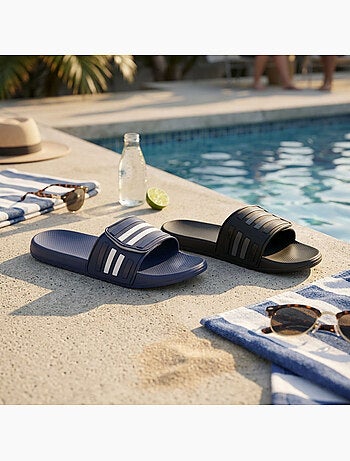 Ozabi claquettes homme piscine ajustables lot 2 noir bleu