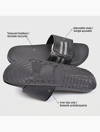 Ozabi claquettes homme piscine ajustables lot 2 noir bleu