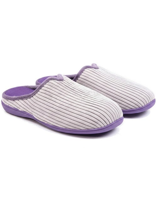 Ozabi dames muiltjes effen, synthetisch ribfluweel, bontrand - Kiabi Ozabi dames muiltjes effen, synthetisch ribfluweel, bontrand - Kiabi