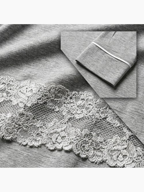 OZABI Dames Nachthemd Gesloten Kant Viscose - Kiabi