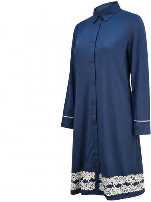 OZABI Dames Nachthemd Gesloten Kant Viscose - Kiabi