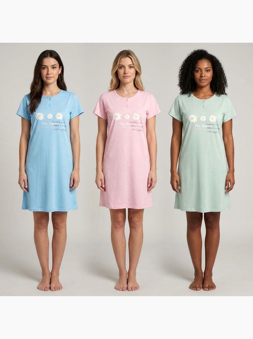 OZABI Dames Nachthemd Microvezel Korte Mouwen - Kiabi