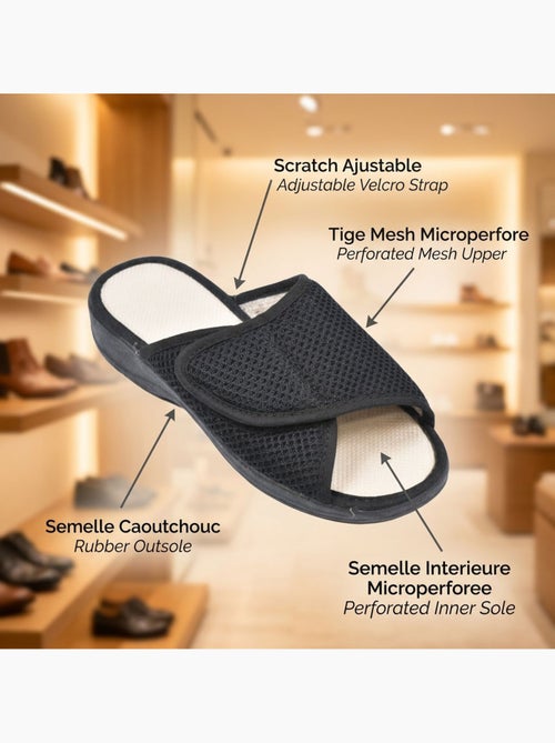 Ozabi-dames pantoffel mule mesh microgeperforeerd klittenband verstelbaar gemaakt in spanje - Kiabi Ozabi-dames pantoffel mule mesh microgeperforeerd klittenband verstelbaar gemaakt in spanje - Kiabi