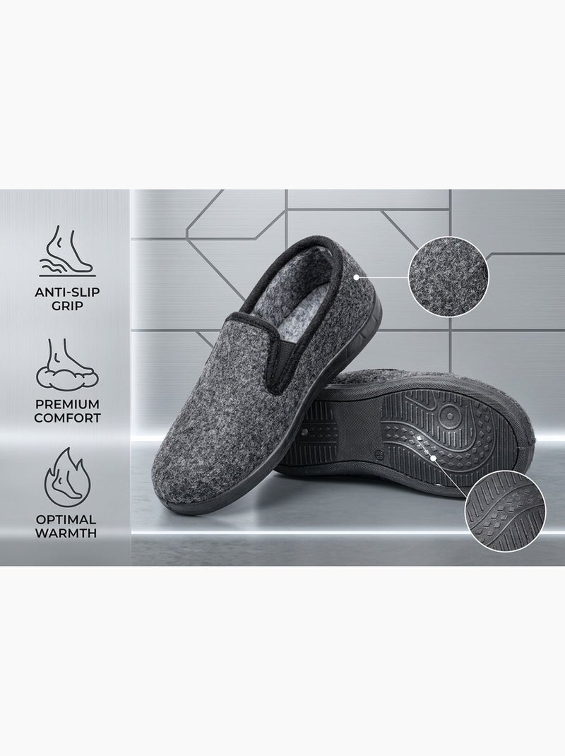 OZABI Dames Pantoffels Charentaises Warm Gevoerd Antislip Zool Zwart - Kiabi