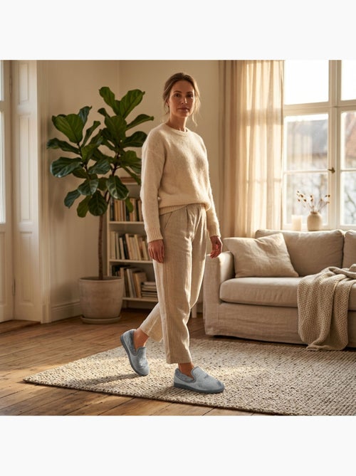 OZABI Dames Pantoffels Fluweel Charentaises Warm Antislip - Kiabi OZABI Dames Pantoffels Fluweel Charentaises Warm Antislip - Kiabi