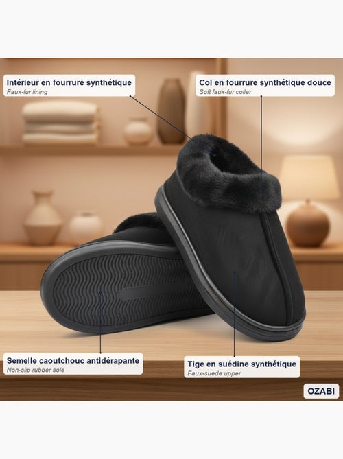 Ozabi dames pantoffels, suèdinelook met bontk - Kiabi Ozabi dames pantoffels, suèdinelook met bontk - Kiabi