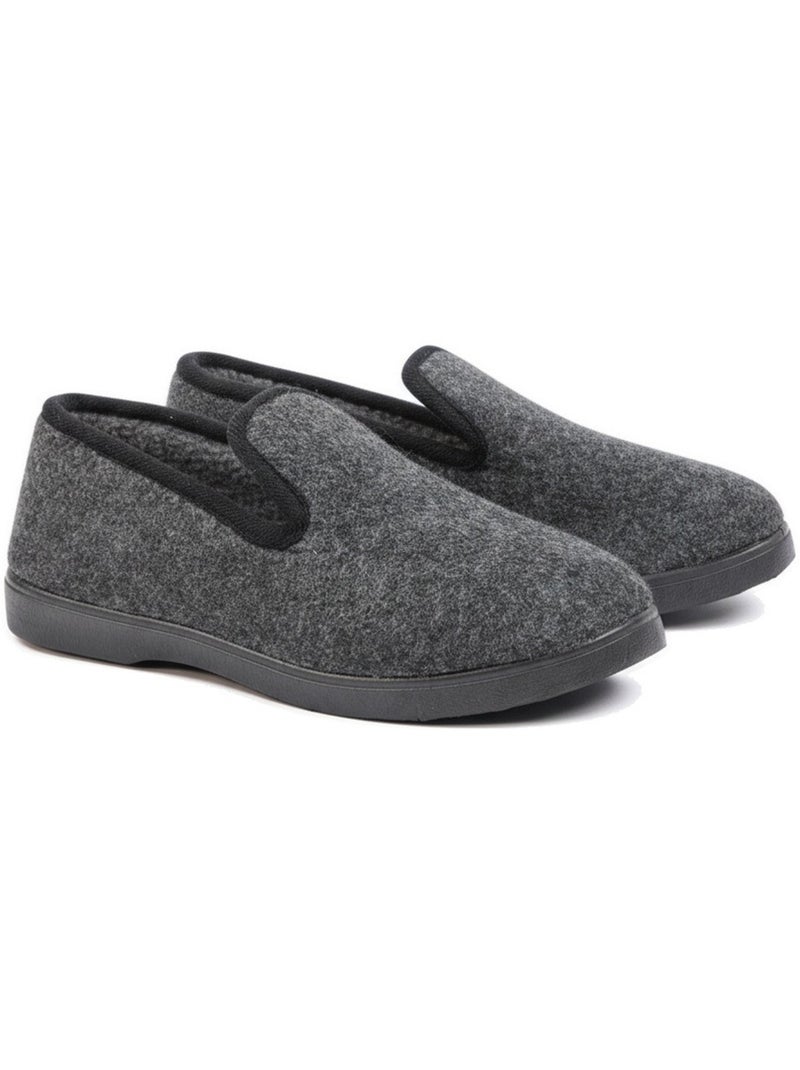 Ozabi dames pantoffels winter, vilten, gevoerd, afneembare zool Antracietblauw - Kiabi