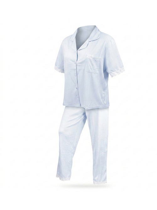 OZABI Dames Pyjama Lang Knoop Kant Ultra Licht - Kiabi OZABI Dames Pyjama Lang Knoop Kant Ultra Licht - Kiabi