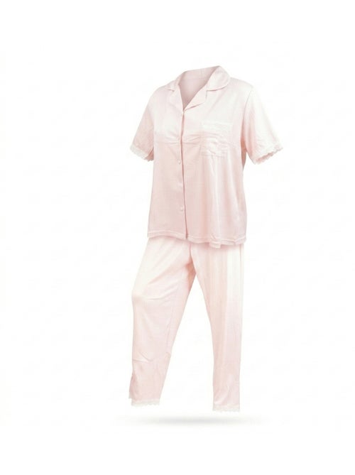 OZABI Dames Pyjama Lang Knoop Kant Ultra Licht - Kiabi OZABI Dames Pyjama Lang Knoop Kant Ultra Licht - Kiabi