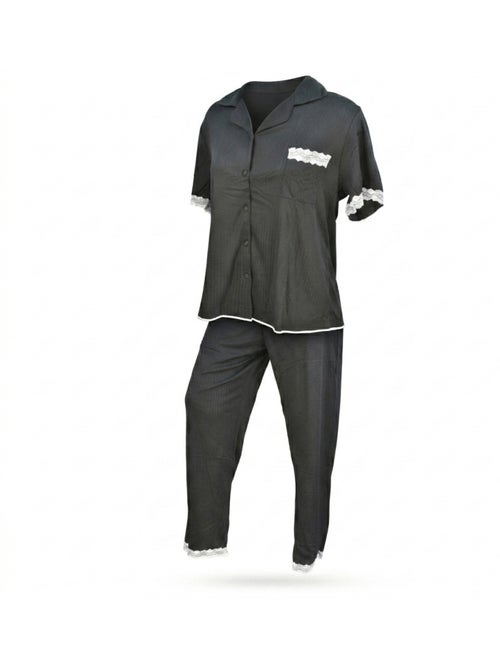 OZABI Dames Pyjama Lang Knoop Kant Ultra Licht - Kiabi OZABI Dames Pyjama Lang Knoop Kant Ultra Licht - Kiabi