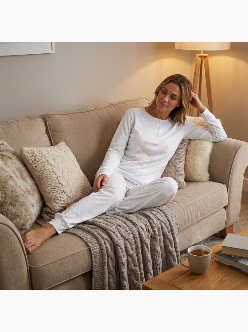 OZABI Dames Pyjama Set Lange Mouwen Grijs - Kiabi