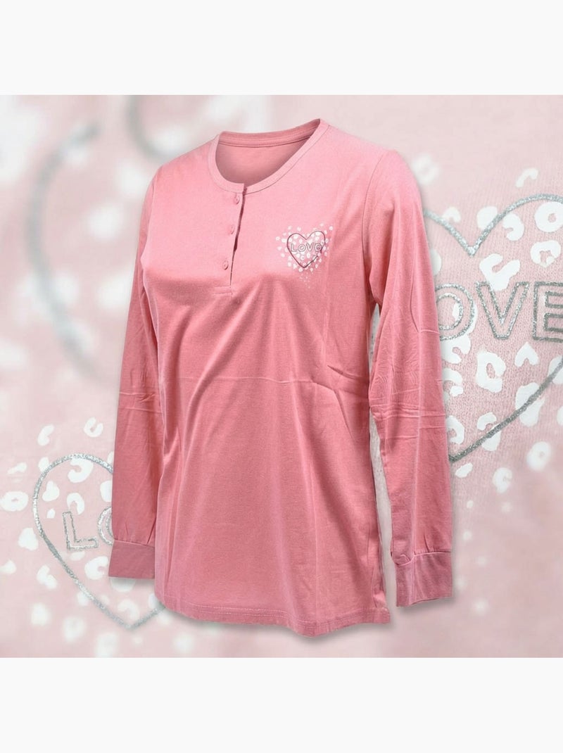 OZABI Dames Pyjama Set Lange Mouwen Roze - Kiabi