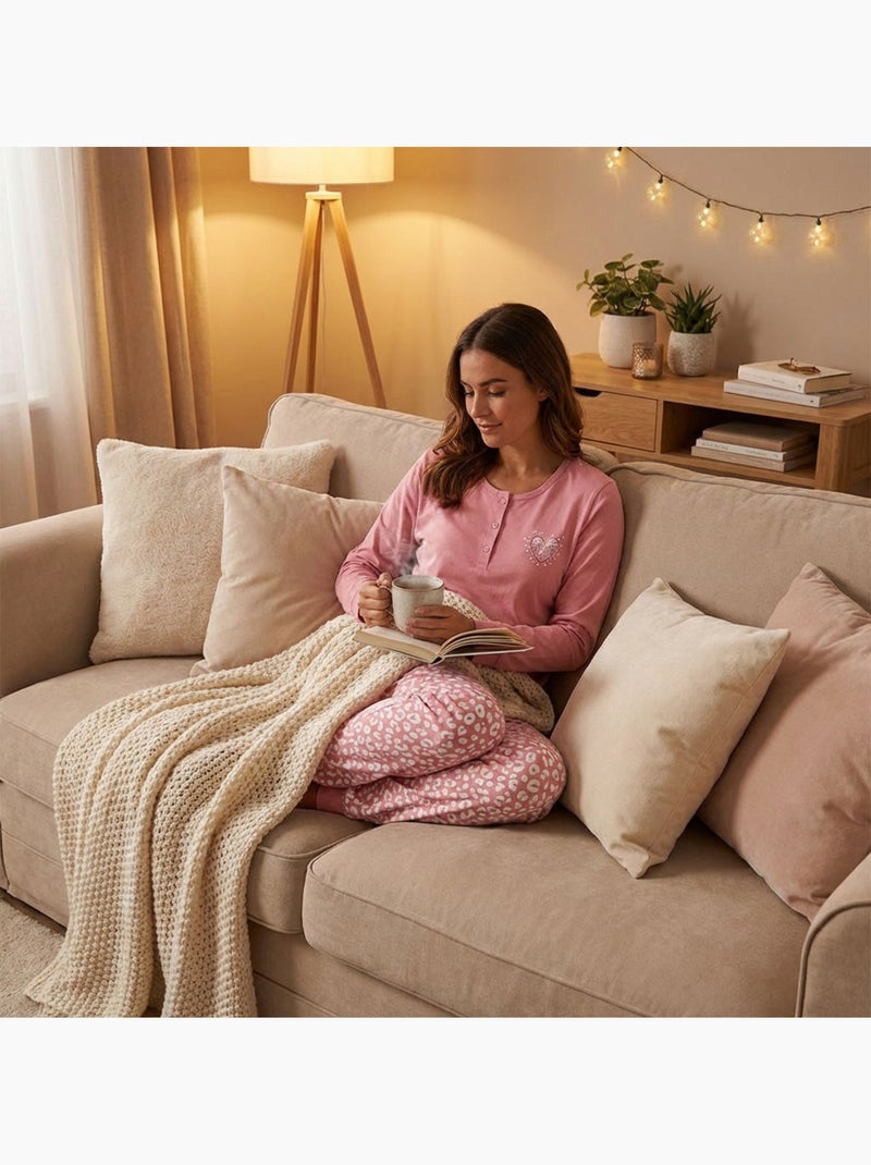 OZABI Dames Pyjama Set Lange Mouwen Roze - Kiabi