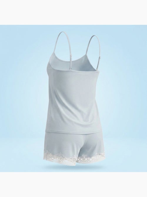 OZABI Dames Pyjama Viscose Hemdje V-hals Kant Zacht Aanvoelen - Kiabi OZABI Dames Pyjama Viscose Hemdje V-hals Kant Zacht Aanvoelen - Kiabi