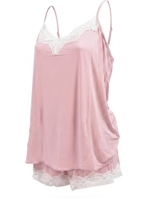OZABI Dames Pyjama Viscose Hemdje V-hals Kant Zacht Aanvoelen - Kiabi OZABI Dames Pyjama Viscose Hemdje V-hals Kant Zacht Aanvoelen - Kiabi