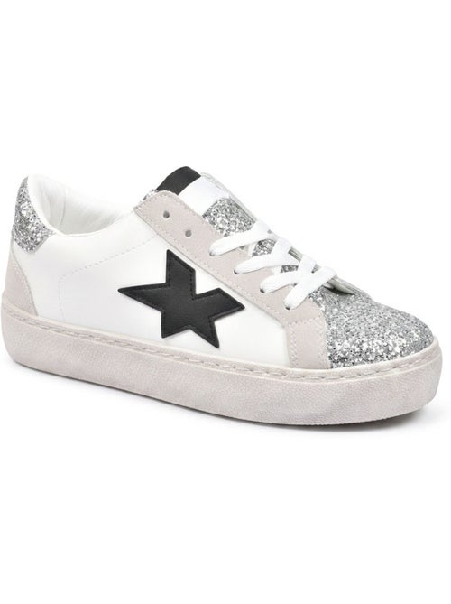 OZABI Dames Sneakers Glitter Ster Platform Zilver Goud - Kiabi