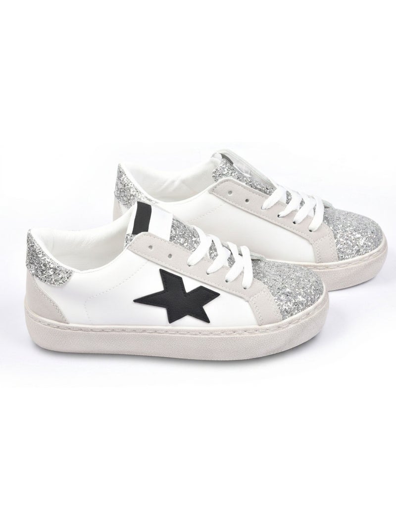 OZABI Dames Sneakers Glitter Ster Platform Zilver Goud Zilver - Kiabi