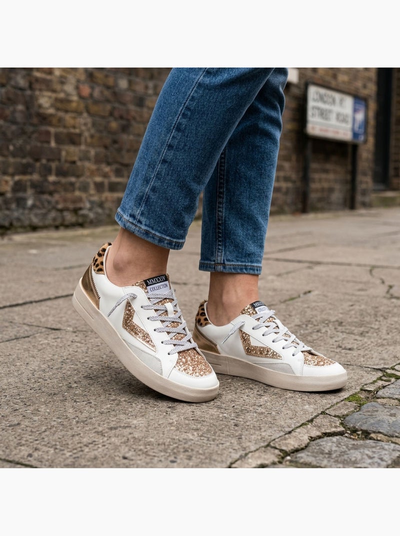 OZABI Dames Sneakers Panter Glitter Platform MMXXIV Goud - Kiabi