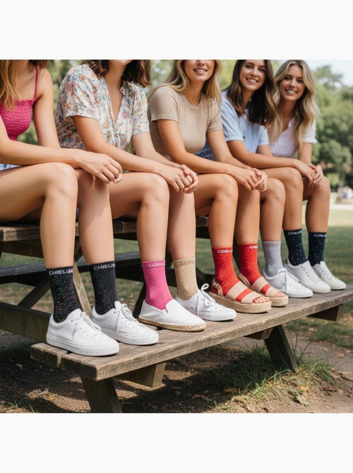 Ozabi dames sokken met pailletten soquettes set van 8 paar - Kiabi