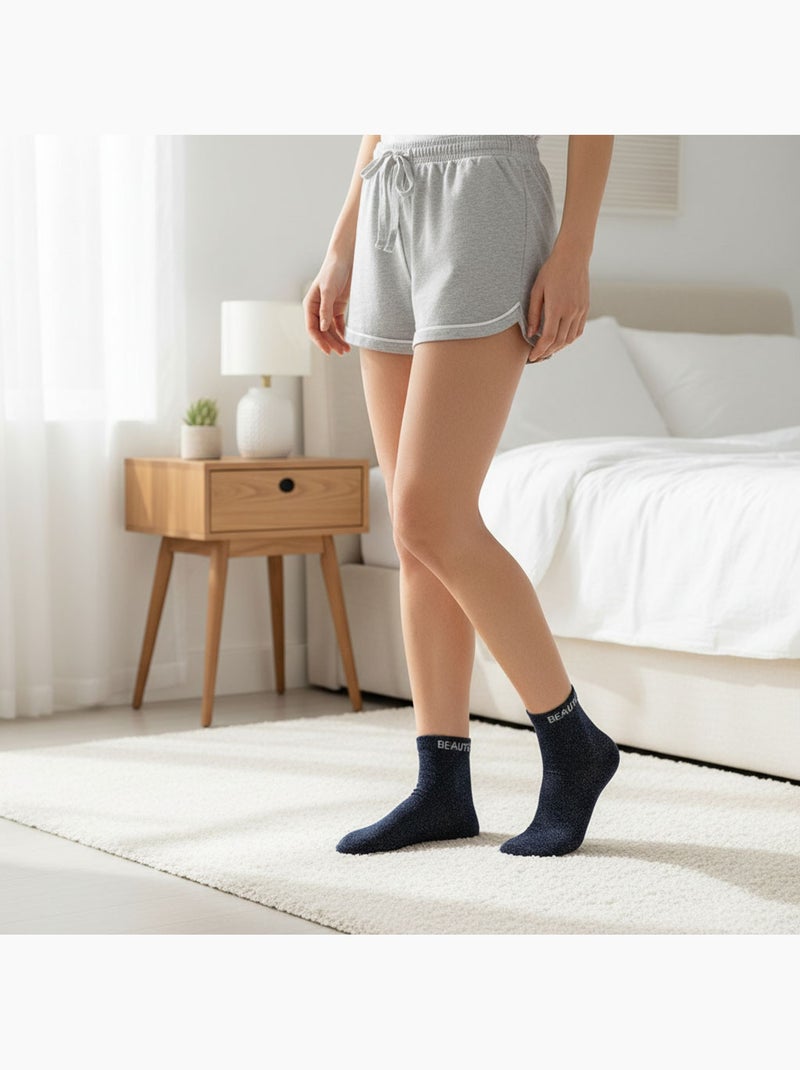 Ozabi dames sokken pailletten enkelhoogte Marineblauw - Kiabi