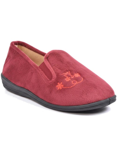 Ozabi dameshuisschoenen, gestikt vilt met bloemen, elastische sluiting - Kiabi Ozabi dameshuisschoenen, gestikt vilt met bloemen, elastische sluiting - Kiabi