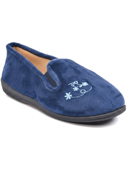 Ozabi dameshuisschoenen, gestikt vilt met bloemen, elastische sluiting - Kiabi Ozabi dameshuisschoenen, gestikt vilt met bloemen, elastische sluiting - Kiabi