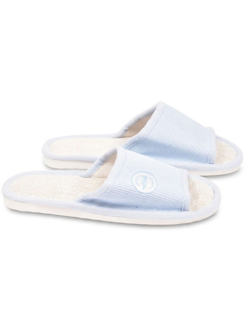 OZABI-Damespantoffle mule set 2 paar gaufrestof open voet Wit - Kiabi